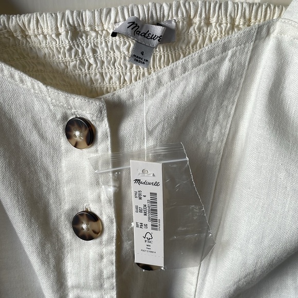 Madewell Linen-Cotton Puff-Sleeve Mini Dress (white, size 4) - Picture 7 of 7